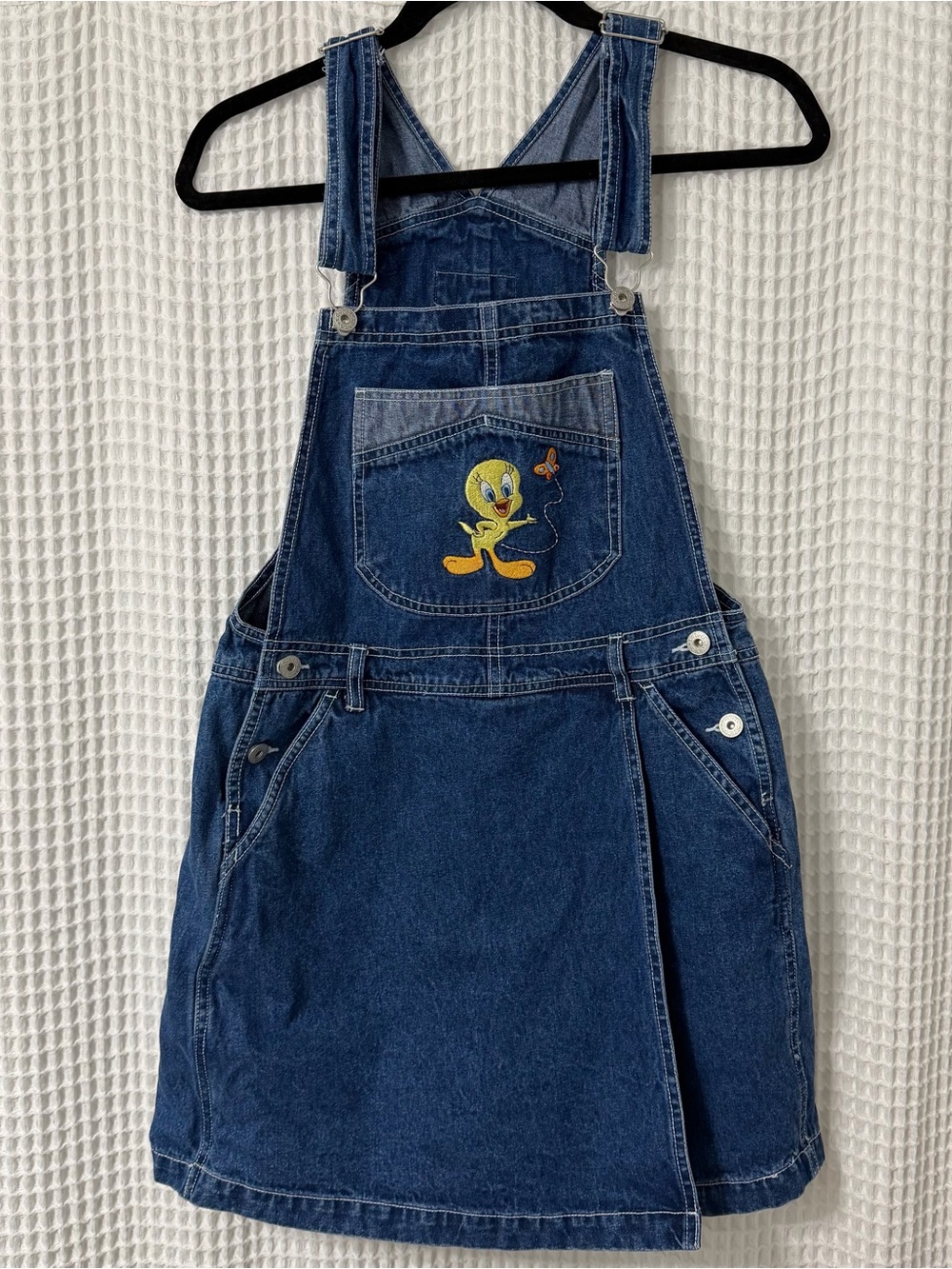 Women’s Vintage Denim Tweety Overall Dress